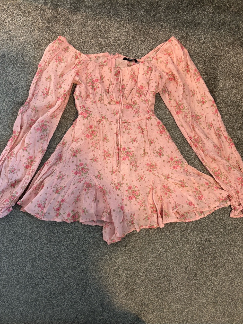 Trixxi Pink Floral Off-Shoulder Romper